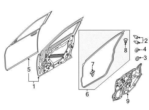 2018 Toyota Yaris iA WEATHERSTRIP, Front Door Diagram for 67862-WB002