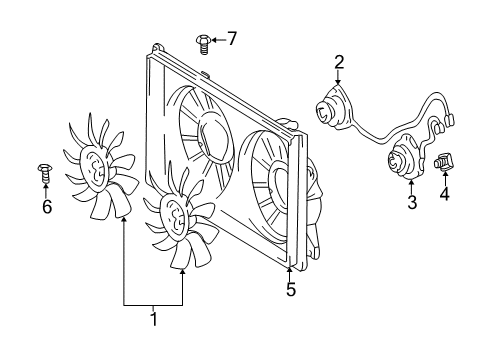 2001 Toyota Prius Cooling System, Radiator, Water Pump, Cooling Fan Diagram