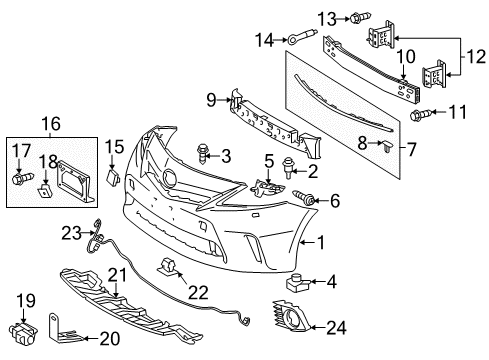 2013 Toyota Prius V Front Bumper Diagram