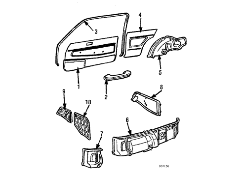 1984 Toyota Starlet ARMREST Assembly, Front, RH Diagram for 74210-12020-03