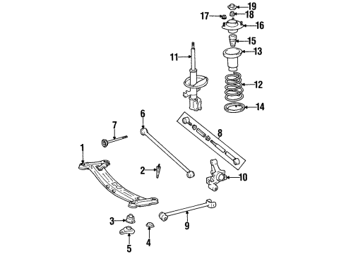 1995 Toyota Avalon Support Assy, Rear Suspension, RH Diagram for 48750-32070