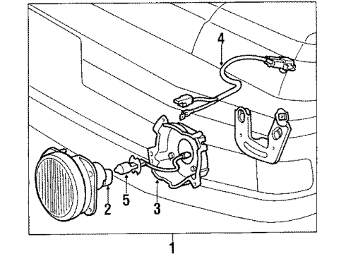 1988 Toyota Celica Lamp Unit, Fog Lamp, RH Diagram for 81211-20050