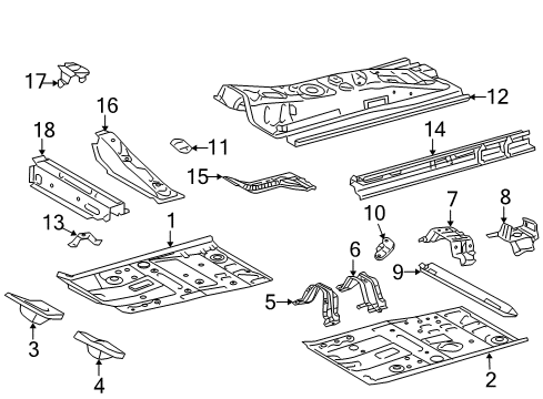 2015 Toyota Yaris Reinforce Sub-Assembly, Front Cr Diagram for 58107-0D051