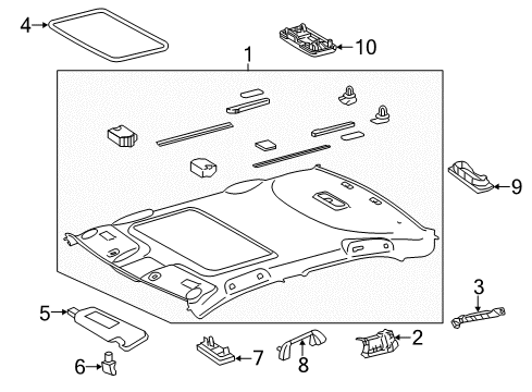 2014 Toyota Camry Interior Trim - Roof Diagram