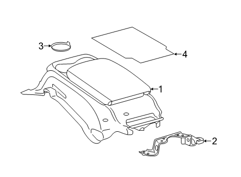 2018 Toyota Prius Prime Box Assembly, Rear Seat Co Diagram for 589F0-47010-C2