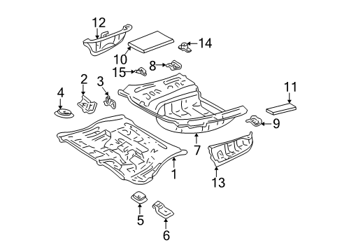 2003 Toyota Solara Rear Body - Floor & Rails Diagram 2 - Thumbnail