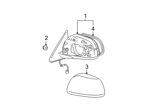 2009 Toyota Highlander Outside Mirrors Diagram