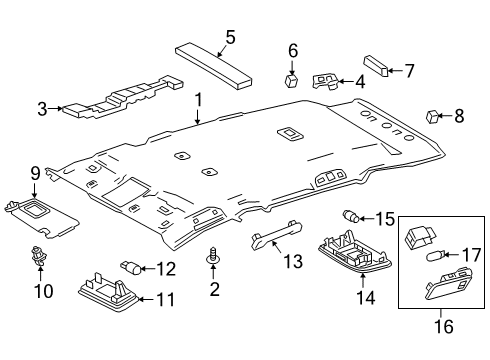 2022 Toyota RAV4 Interior Trim - Roof Diagram 2 - Thumbnail