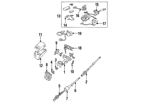 1995 Toyota T100 Tube Assy, Steering Column Diagram for 45870-34070