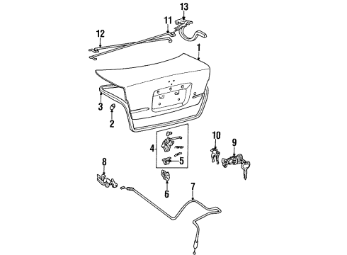 1995 Toyota Tercel Trunk Lid Diagram