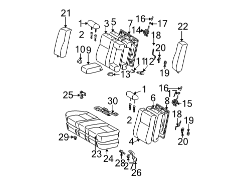 2005 Toyota Camry Headrest, Fawn, Rear Diagram for 71940-33630-E1