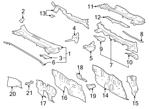 2023 Toyota GR Corolla Cowl Diagram