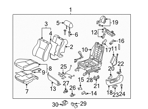 2007 Toyota Solara Cover, Reclining Adjuster Inside, RH Diagram for 71875-AA040-B0