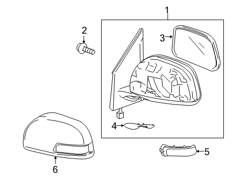 2010 Toyota RAV4 Outer Mirror Cover, Lower Right Diagram for 87915-42090