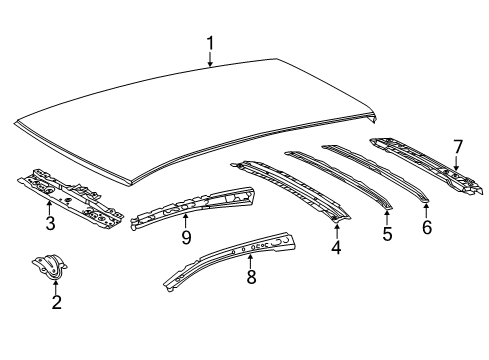 2015 Toyota Yaris Roof & Components Diagram 1 - Thumbnail