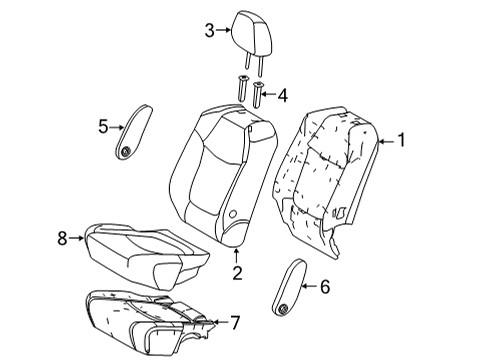 2021 Toyota Sienna Pad, Rr Seat Back, B Diagram for 71652-08080