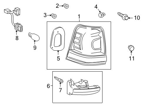 2008 Toyota Land Cruiser Lens & Body, Rear Combination Lamp, LH Diagram for 81561-60760