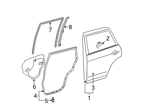 2012 Toyota RAV4 WEATHERSTRIP, Rear Doo Diagram for 67872-42120