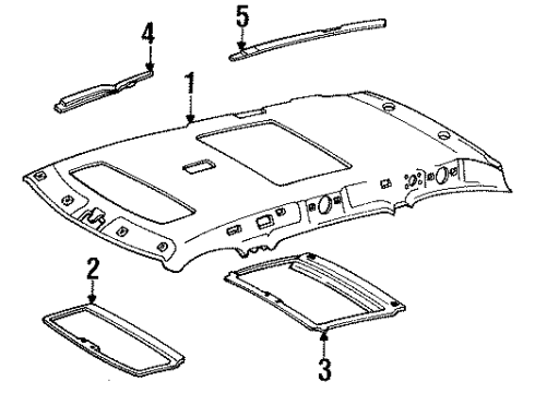 1993 Toyota Previa Interior Trim - Roof Diagram