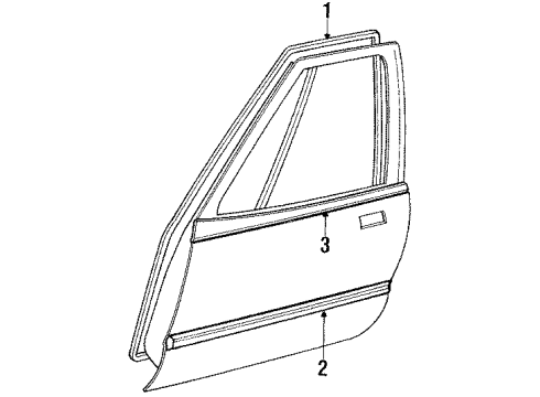 1984 Toyota Tercel Panel Sub-Assy, Front Door, RH Diagram for 67001-16171