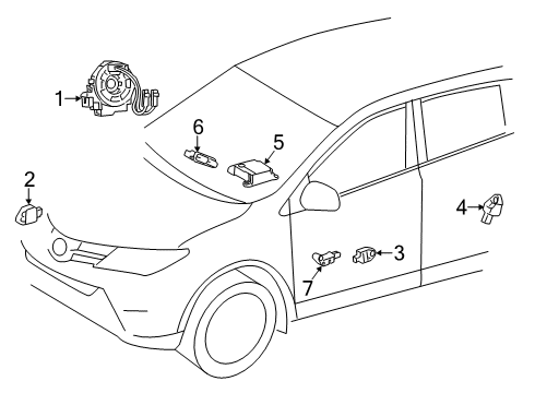 2022 Toyota RAV4 Air Bag Components Diagram 2 - Thumbnail