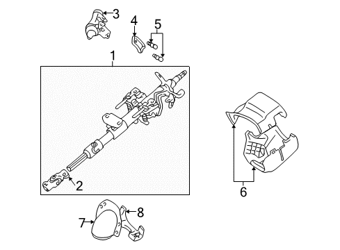 1998 Toyota Corolla Cover, Steering Column Diagram for 45286-02910-B0