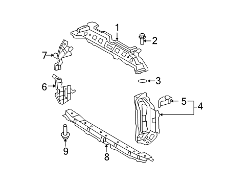 2008 Toyota Yaris Radiator Support Diagram