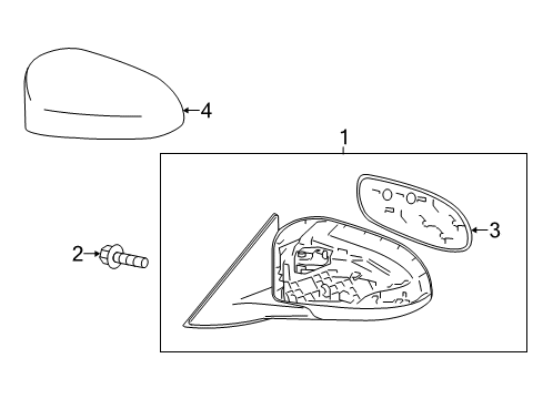 2014 Toyota Camry Outside Mirrors Diagram 1 - Thumbnail