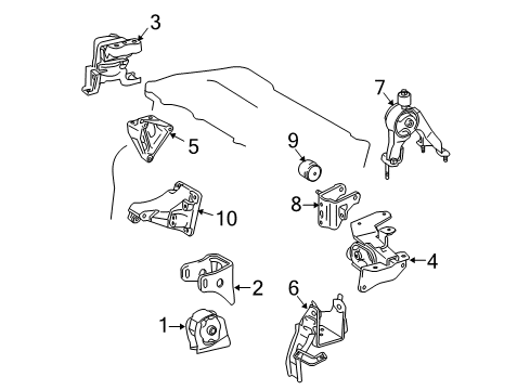 2010 Toyota Corolla Engine & Trans Mounting Diagram 2 - Thumbnail