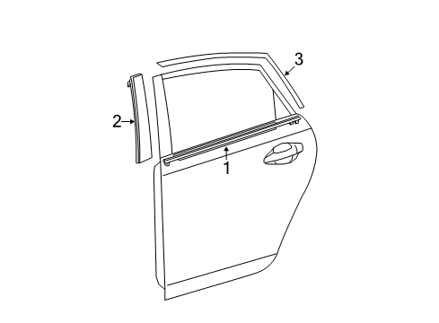 2012 Toyota Prius Exterior Trim - Rear Door Diagram