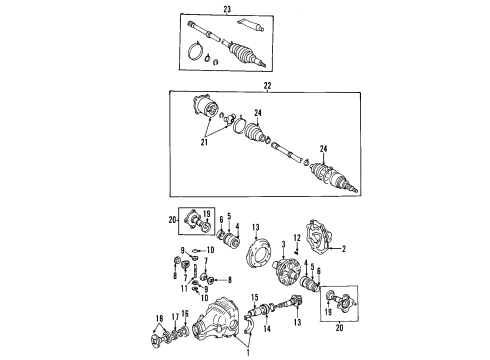 2001 Toyota Highlander Rear Axle, Axle Shafts & Joints, Differential, Propeller Shaft Diagram