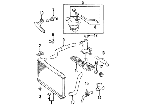 1998 Toyota Avalon Radiator & Components Diagram