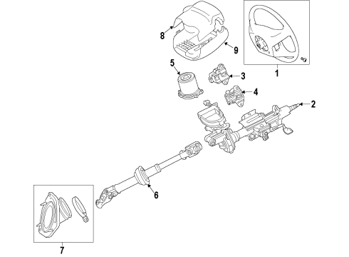 2016 Toyota Highlander Wheel Assembly, Steering Diagram for 45100-0E372-C0