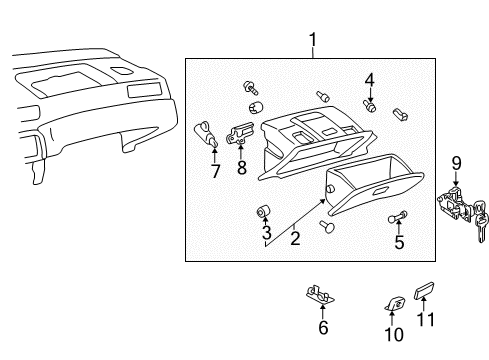 1998 Toyota Camry Glove Box Diagram 1 - Thumbnail