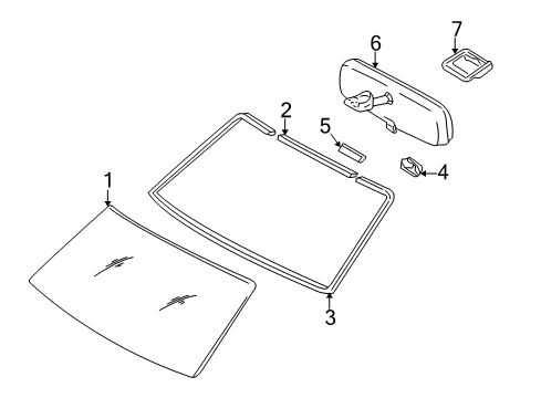 2006 Toyota Tundra Windshield Glass Diagram 2 - Thumbnail