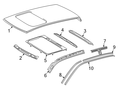 2004 Toyota Tundra Panel, Roof Diagram for 63111-0C080