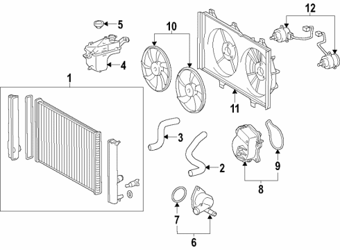 2019 Toyota Prius Prime Fan Diagram for 16361-37100