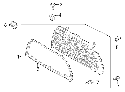 2023 Toyota Corolla Cross GRILLE ASSY, RADIATO Diagram for 53100-0A130