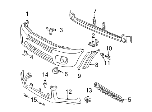 2004 Toyota RAV4 Extension, Front Bumper, LH Diagram for 52113-42050-G1