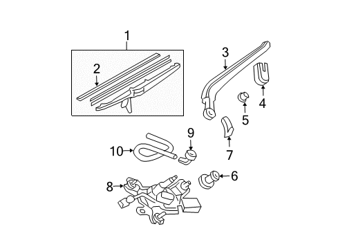 2005 Toyota 4Runner Wiper & Washer Components Diagram 1 - Thumbnail