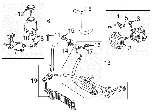 2011 Toyota Land Cruiser Power Steering Pump & Cooler Lines Diagram