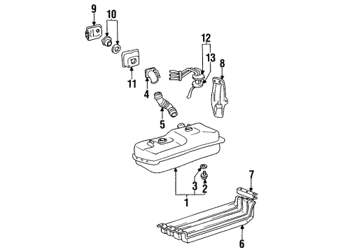 1984 Toyota Pickup Filter Sub-Assy, Fuel Suction Tube Diagram for 77023-22040