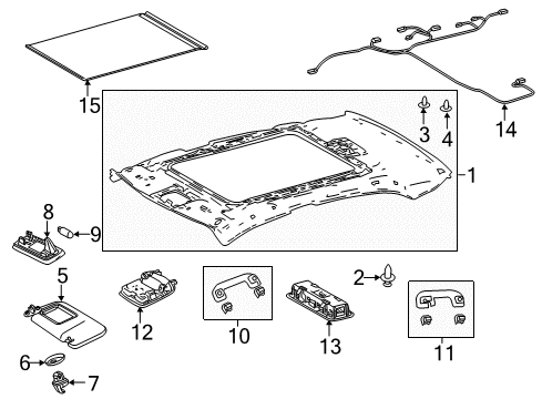 2020 Toyota Camry Interior Trim - Roof Diagram