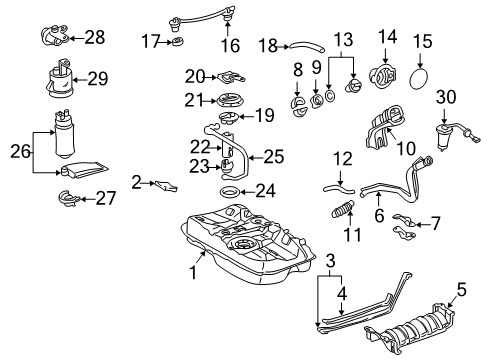 1999 Toyota Camry Pipe Sub-Assy, Fuel Tank Inlet Diagram for 77201-33020