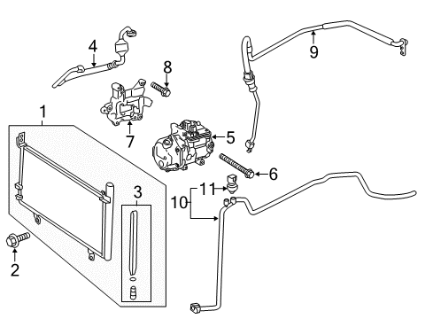 2014 Toyota Camry A/C Condenser, Compressor & Lines Diagram 2 - Thumbnail