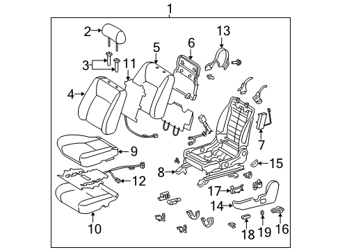 2005 Toyota Camry Seat Assy, Front RH Diagram for 71100-06810-E3