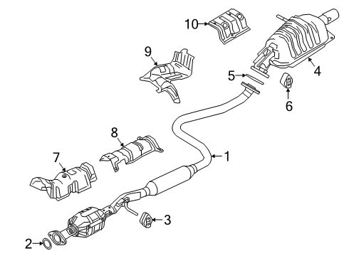 2019 Toyota Yaris Insulator, Main Muffler Heat Diagram for 58327-WB002