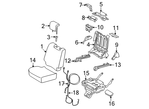 2008 Toyota Yaris Rear Seat Components Diagram 2 - Thumbnail