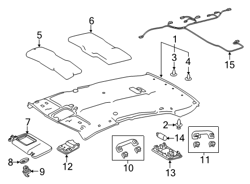 2020 Toyota Camry Visor Assembly, Right Diagram for 74310-06C01-E1