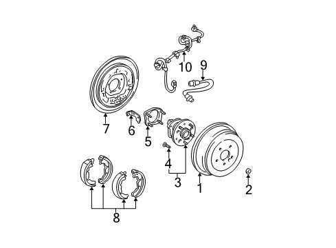 2002 Toyota Sienna Brake Components Diagram